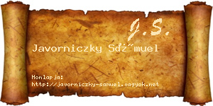 Javorniczky Sámuel névjegykártya